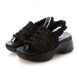 BL(ブラック) | 【XS-LLサイズ展開・軽量】フリルスポーツサンダル | EVOL