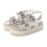 SV(シルバー) | 【軽量・柔らかい】ビジュープラットフォームサンダル | EVOL