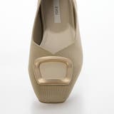 【洗える・超軽量片足137g】ゴールドバックルニットフラットパンプス | EVOL | 詳細画像4 