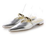 SV(シルバー) | 【柔らかい・クッション入り】ゴールドモチーフフラットミュール | EVOL