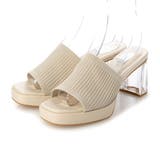 IV(アイボリー) | ニットクリアヒールスクエアサンダル | EVOL