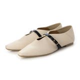 IVC(アイボリーコンビ) | ソフトスクエアUカットベルトフラットパンプス | EVOL