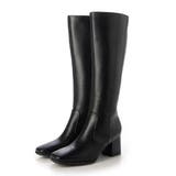 BL(ブラック) | スクエア6.5cmヒールロングブーツ | EVOL