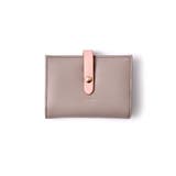 グレージュ×ピンク | カードケース バイカラー 本革 | exrevo