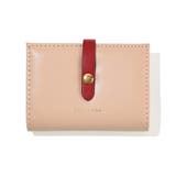 2.ベージュ×レッド | カードケース レディース 大容量 | exrevo