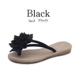 no.3　ブラック | サンダル 花飾り 靴 | MOON VERY