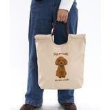 アイボリー［トイプードル］ | アニマル刺繍 コードトートバッグ | e-zakkamania stores