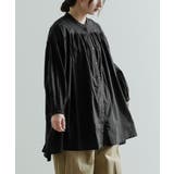 ブラック | コットン シャーリング前開きチュニック | e-zakkamania stores