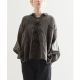 チャコール | ドロストリボン シアーブラウス | e-zakkamania stores