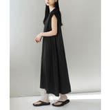 ブラック | ショルダータック ノースリーブワンピース | e-zakkamania stores
