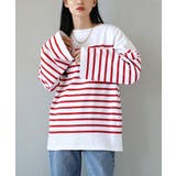 オフ×レッド | zootie（ズーティー）：シミヘン加工 フレンチバスク オーバーサイズカットソ… | e-zakkamania stores