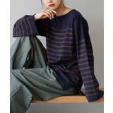 ネイビー×チョコ | zootie（ズーティー）：シミヘン加工 フレンチバスク オーバーサイズカットソ… | e-zakkamania stores