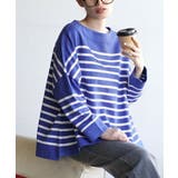 パネルブルー×オフ | zootie（ズーティー）：シミヘン加工 フレンチバスク ワイドプルオーバー［ボ… | e-zakkamania stores