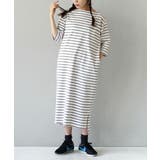 オフ×グレー | zootie（ズーティー）：シミヘン加工 フレンチバスク ロングワンピース | e-zakkamania stores