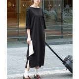 ブラック | zootie（ズーティー）：シミヘン加工 フレンチバスク ロングワンピース | e-zakkamania stores