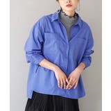 ブルー | ブロード Wポケットシャツブラウス | e-zakkamania stores