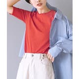 104.コーラルレッド | zootie（ズーティー）：ハーフスリーブ リブカットソー | e-zakkamania stores