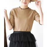 812.ベージュ×ブラック | zootie（ズーティー）：ハーフスリーブ リブカットソー | e-zakkamania stores