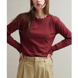 101.ダークレッド | zootie（ズーティー）：ロングスリーブ リブカットソー［クルーネック］ | e-zakkamania stores