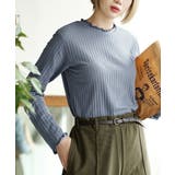 410.アッシュブルー | zootie（ズーティー）：ロングスリーブ リブカットソー［クルーネック］ | e-zakkamania stores