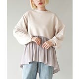 グレージュ | ギャザー切替 バルーンスリーブ ポンチプルオーバー | e-zakkamania stores
