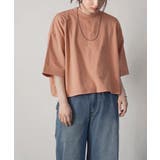 アッシュオレンジ | zootie（ズーティー）：こなれリラックス 半袖ハイネックプルオーバー | e-zakkamania stores