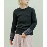 ブラック×袖チャコール | zootie（ズーティー）：シアースリーブ リブカットソー［クルーネック］ | e-zakkamania stores