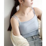 アッシュブルー | zootie（ズーティー）：汗しみない リブカットソー［カップ付きキャミソール］ | e-zakkamania stores