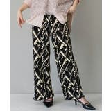 ブラック×アイボリー | モノトーンエスニック柄 プリーツパンツ | e-zakkamania stores