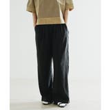 ブラック | zootie（ズーティー）：やわらかワッシャー リラックスワイドパンツ | e-zakkamania stores