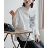 zootie（ズーティー）：キャットフェイス 刺繍風プリントシャツ | e-zakkamania stores | 詳細画像12 