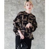 zootie（ズーティー）：ニュアンス柄 フリル袖ブラウス | e-zakkamania stores | 詳細画像2 