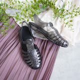 ブラック | ラメグルカフラットサンダル | FABBY FABBY.