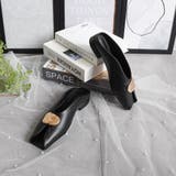 ブラック | メタルモチーフオープントゥミュール | FABBY FABBY.