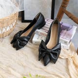 ブラック | リボンフラットパンプス | FABBY FABBY.
