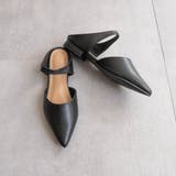 ブラック | 甲ベルトポインテッドフラットサンダル | FABBY FABBY.