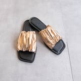 ゴールド | シャーリングスクエアーフラットサンダル | FABBY FABBY.