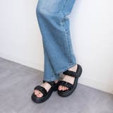 厚底ラウンドコンフォートシャーリングサンダル | FABBY FABBY. | 詳細画像3 