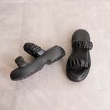 ブラック | 厚底ラウンドコンフォートシャーリングサンダル | FABBY FABBY.