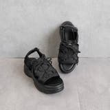 ブラックブラック | レースアップ厚底サンダル | FABBY FABBY.