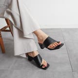 スクエアトゥ トング チャンキーヒールサンダル | FABBY FABBY. | 詳細画像2