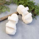 オフホワイト | 厚底シフォン2ベルトサンダル | FABBY FABBY.