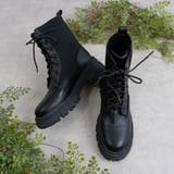 ブラック | ニットレースアップタンクソールショートブーツ | FABBY FABBY.