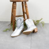 シルバー | ポインテッドウエスタンショートブーツ | FABBY FABBY.