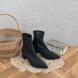 ラメブラック | ストレッチポインテッドショートブーツ | FABBY FABBY.