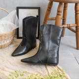 ブラック | インヒールワイドシャフトミドルブーツ | FABBY FABBY.