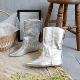 シルバー | インヒールワイドシャフトミドルブーツ | FABBY FABBY.