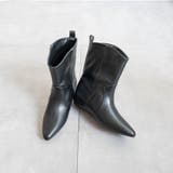 PUブラック | インヒールワイドショートブーツ | FABBY FABBY.