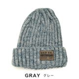 レザー風ラベル付 ニット帽 キャップ | FACION | 詳細画像3