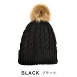 フェイクファー付ケーブル ニット帽 キャップ | FACION | 詳細画像6